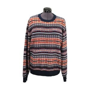 Old Navy Fair Isle Sweater Mens Large Crew Neck Long Sleeve Knit Pullover
